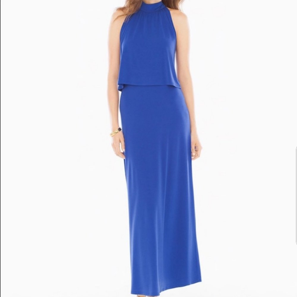 NWT Leota Skyler Maxi Dress in Cobalt Crepe Size L